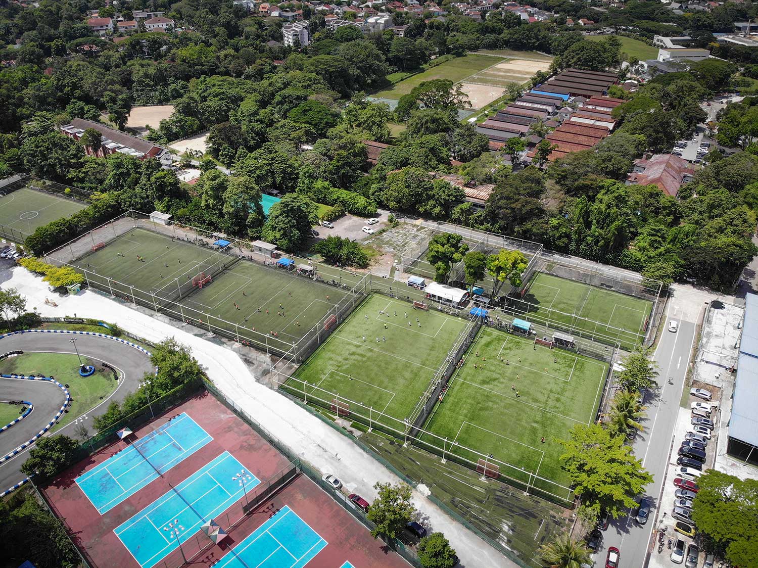 Aerial view of Premier Pitch football facilities
